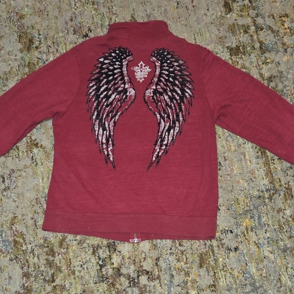 ❗️Edgy Cowgirl Tuff XL Maroon Cotton Zip Up Jacket GIFT READY❗️ - Picture 5 of 6